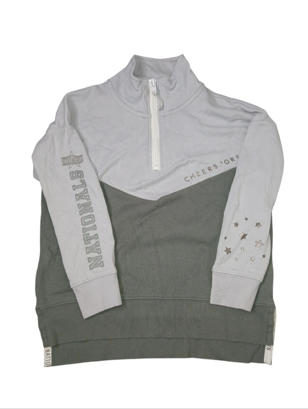 Varsity Spirit Light Gray and Dark Gray Kids' Quarter-Zip Pullover